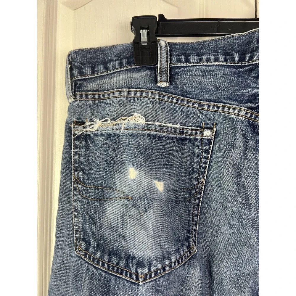 Polo Ralph‎ Lauren PRL Classic Denim Jeans 38 x 30 Distressed RL Logo Denim F12